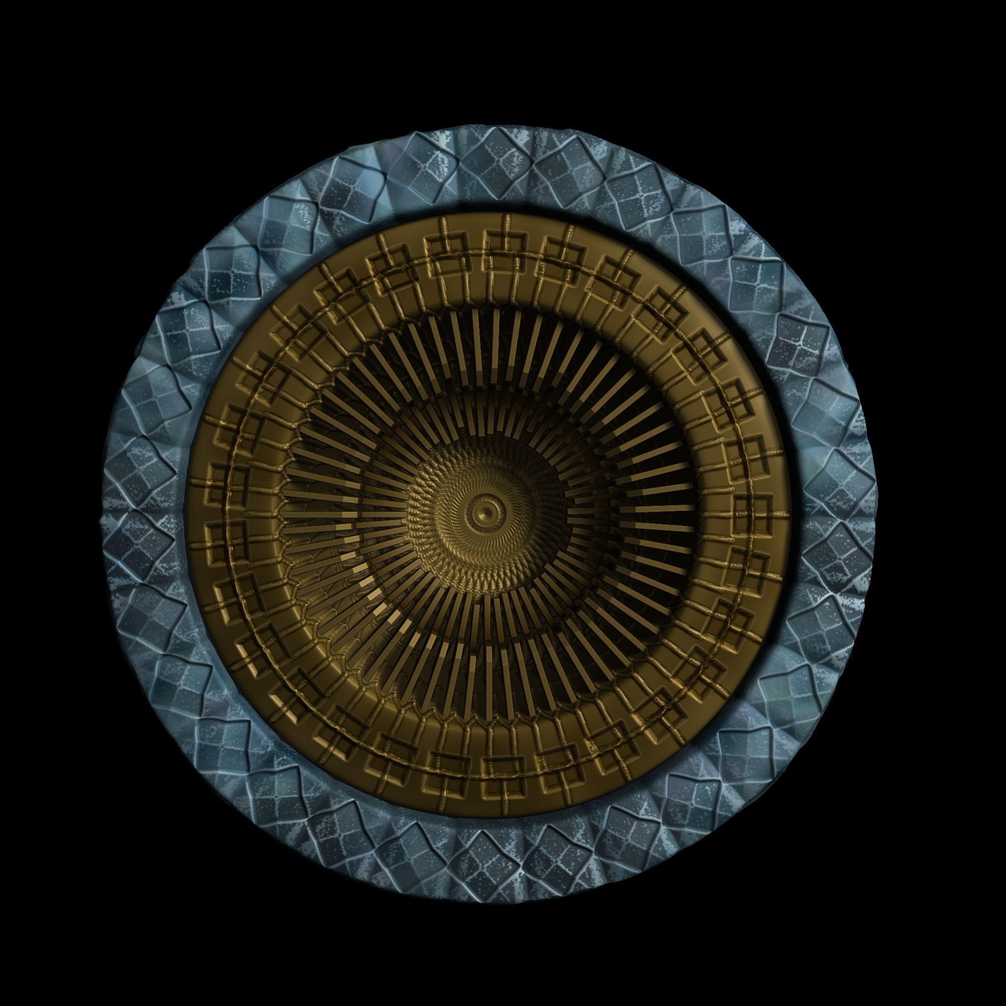 Alien crest high poly Low-poly 3D model_1