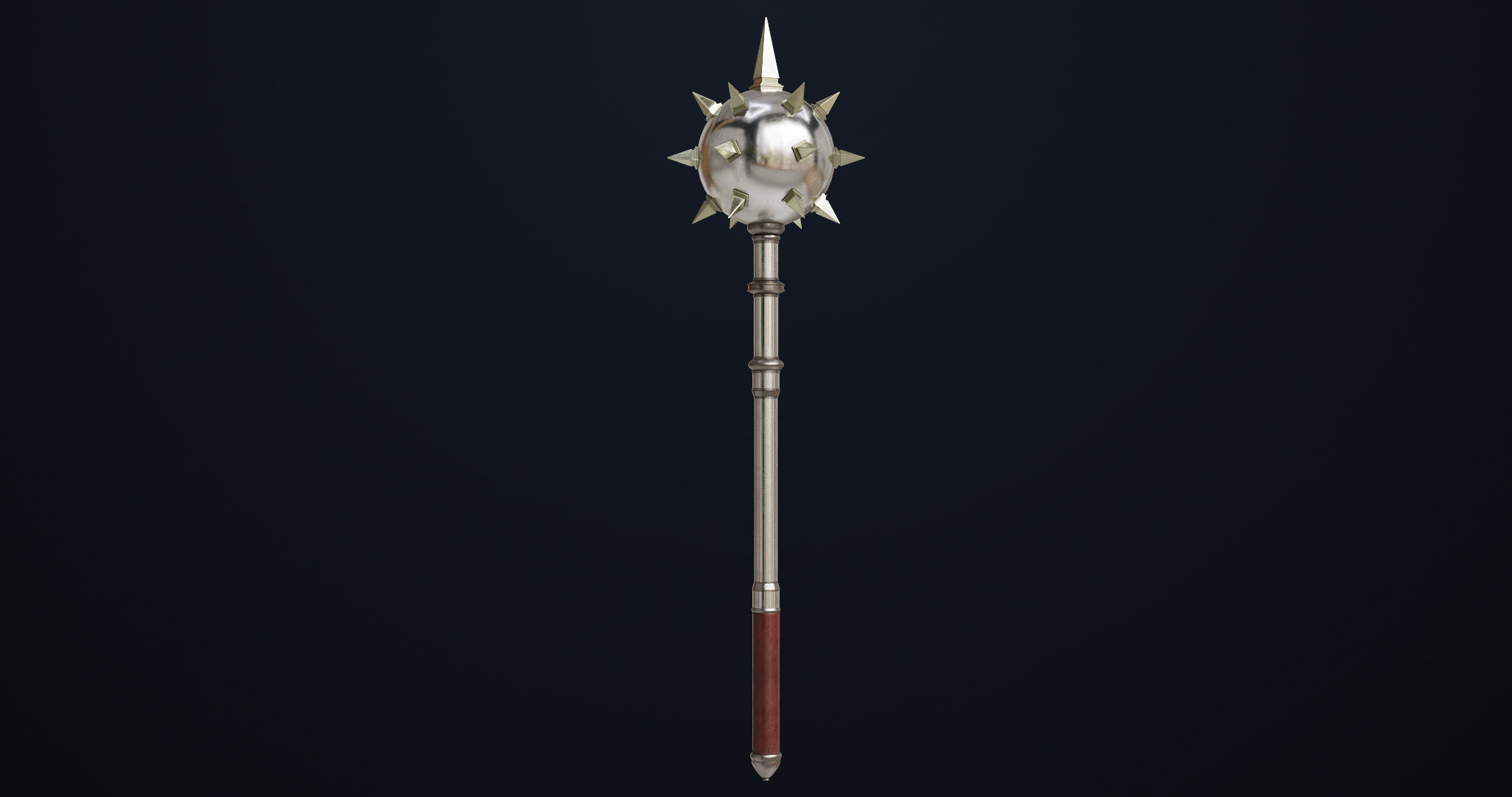 Silver Mace 01 All PBR Unity UE Textures Included  Low-poly 3D model_1