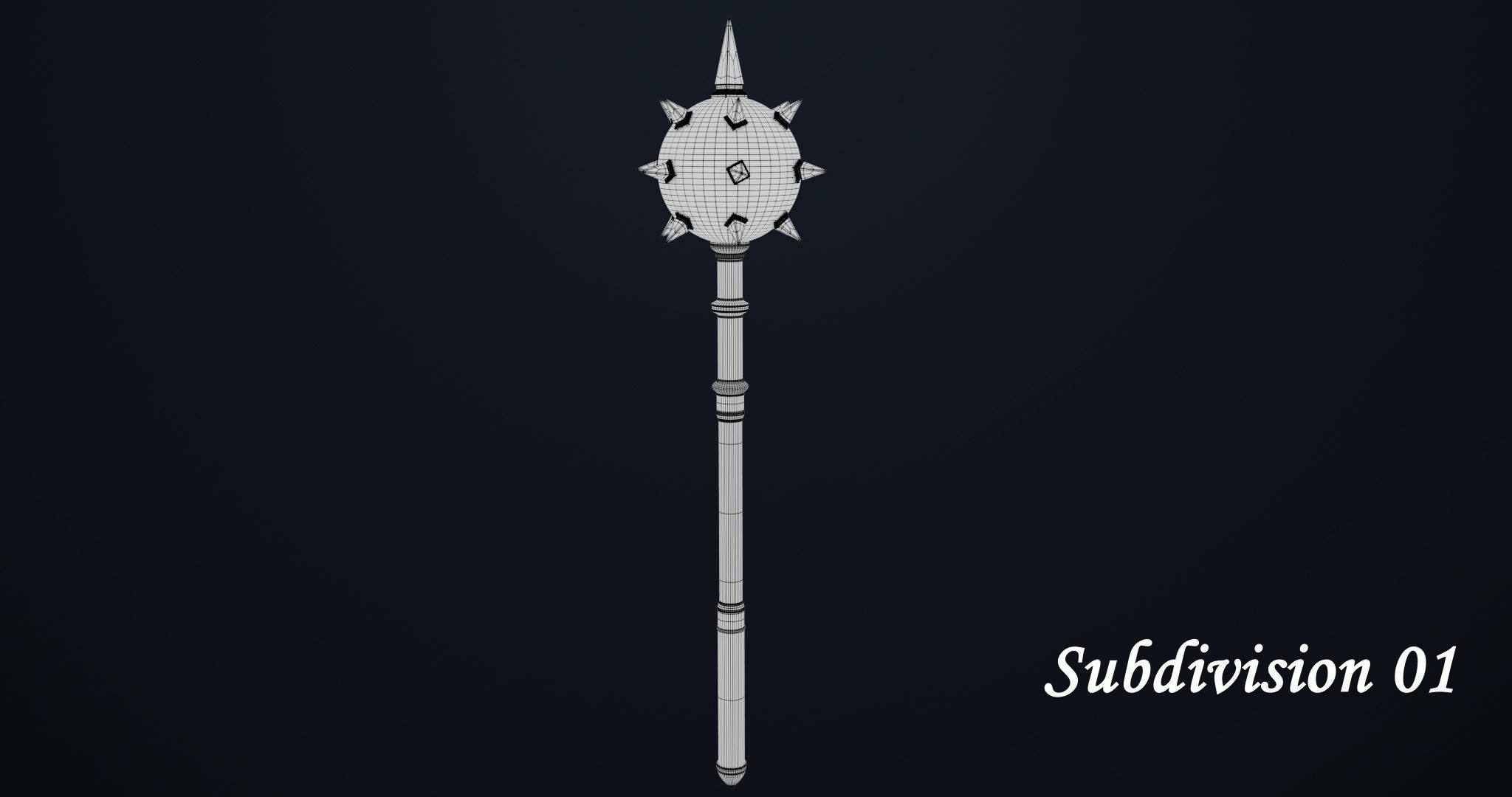 Silver Mace 01 All PBR Unity UE Textures Included  Low-poly 3D model_13