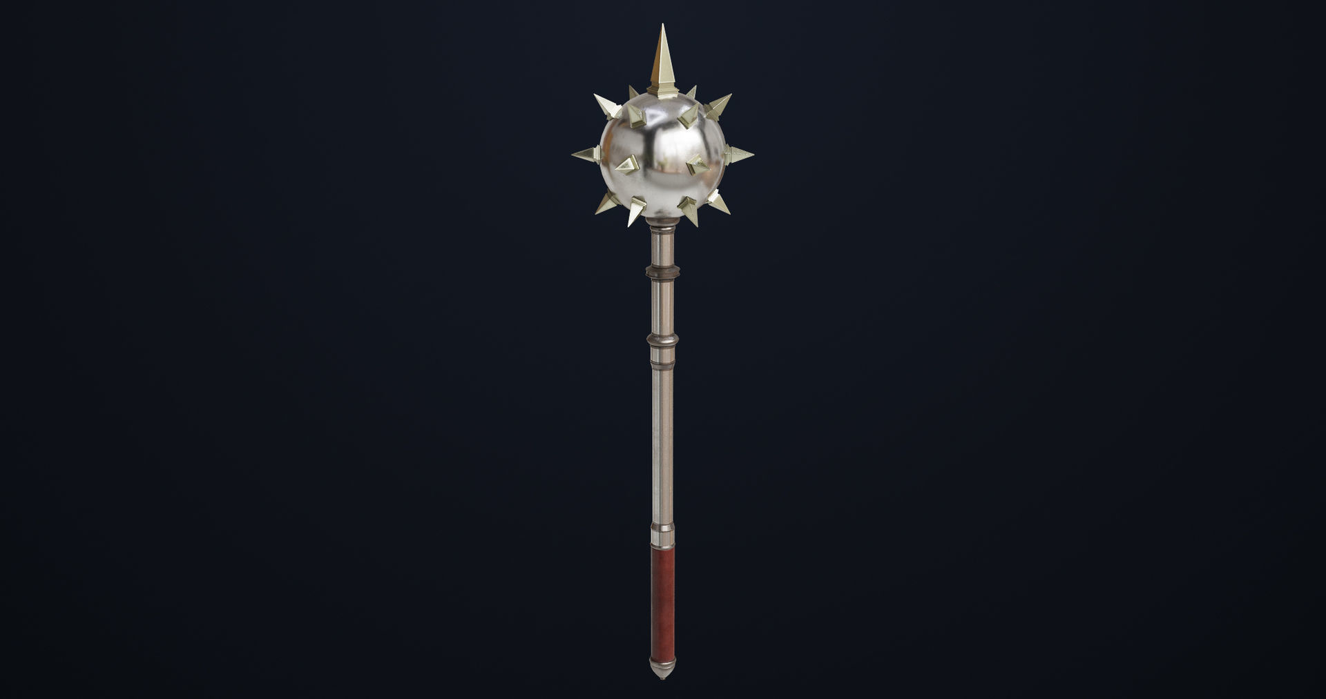 Silver Mace 01 All PBR Unity UE Textures Included  Low-poly 3D model_2