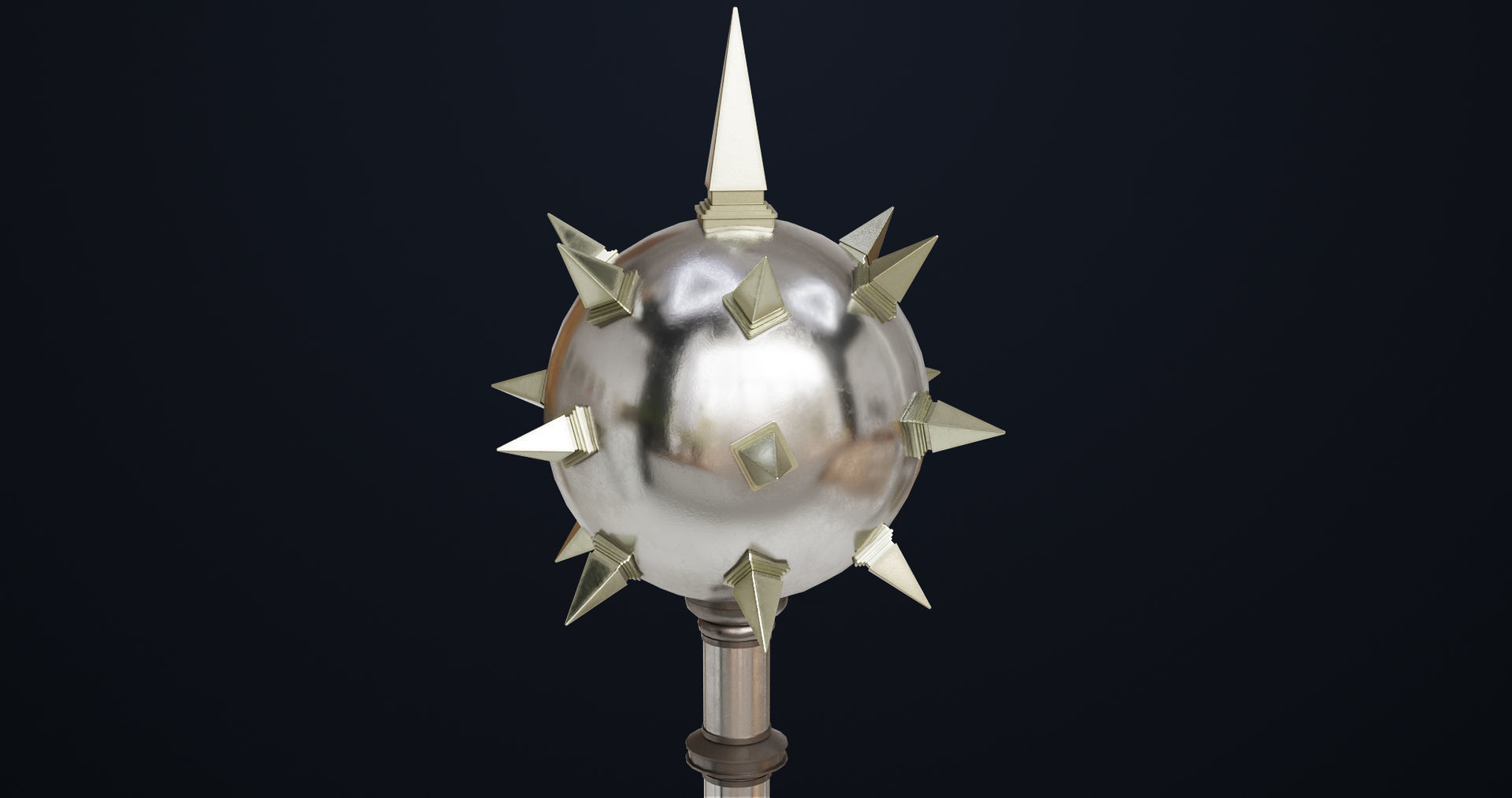 Silver Mace 01 All PBR Unity UE Textures Included  Low-poly 3D model_3