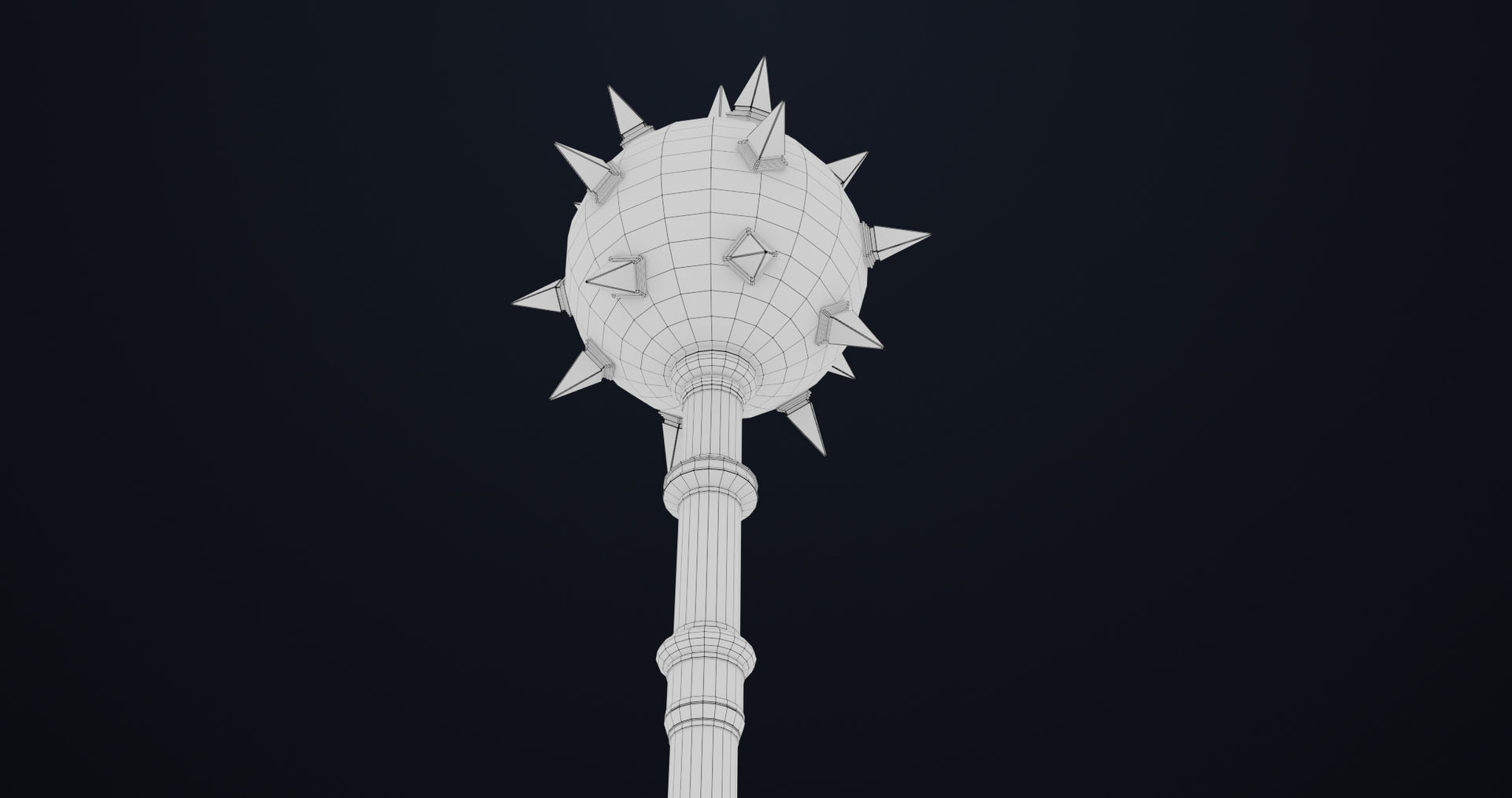 Silver Mace 01 All PBR Unity UE Textures Included  Low-poly 3D model_15