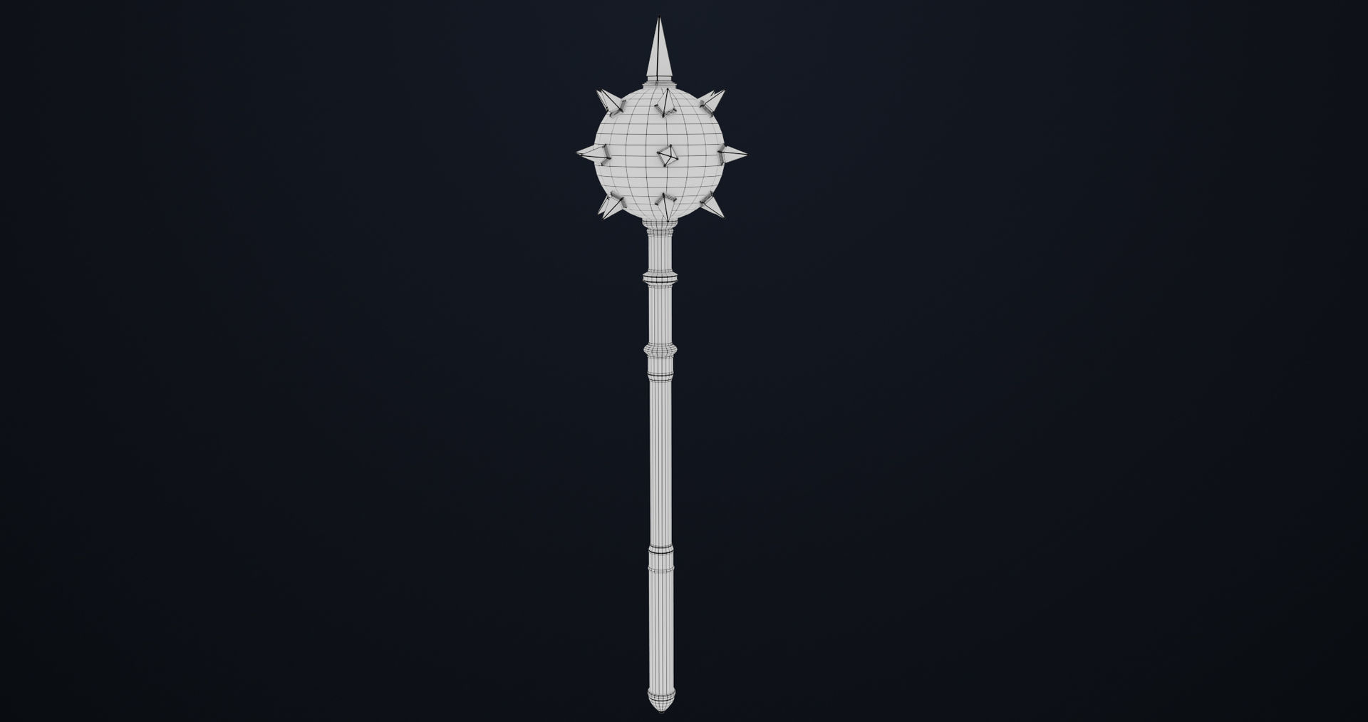 Silver Mace 01 All PBR Unity UE Textures Included  Low-poly 3D model_12