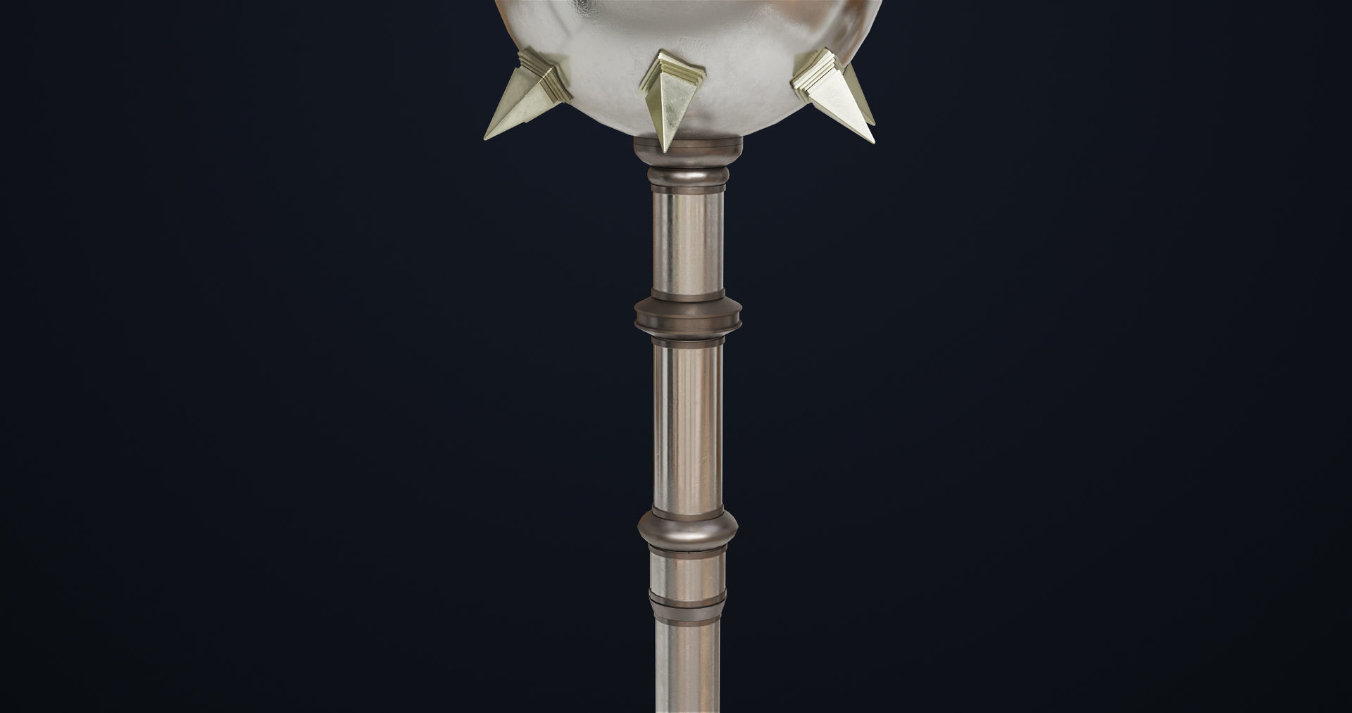 Silver Mace 01 All PBR Unity UE Textures Included  Low-poly 3D model_4