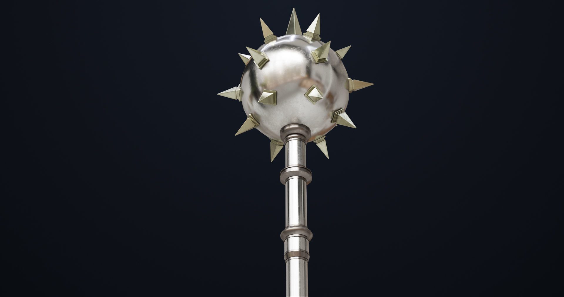 Silver Mace 01 All PBR Unity UE Textures Included  Low-poly 3D model_7