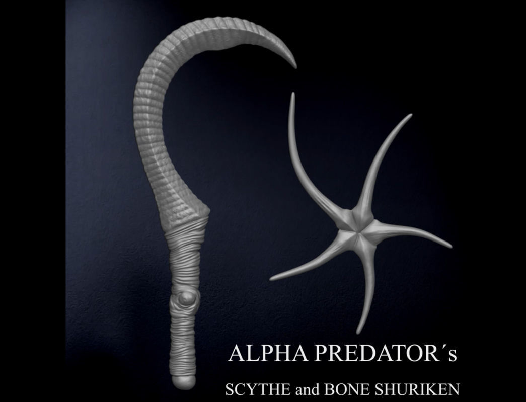 3D PRINTABLE PREDATOR ARCHAIC ACCESSORY PACK WEAPONS 3D print model_6