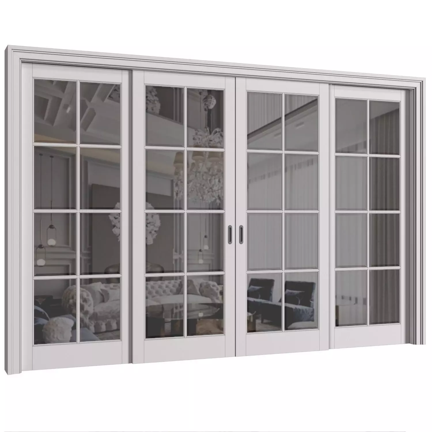 Interior sliding doors in classic style 3D model_0