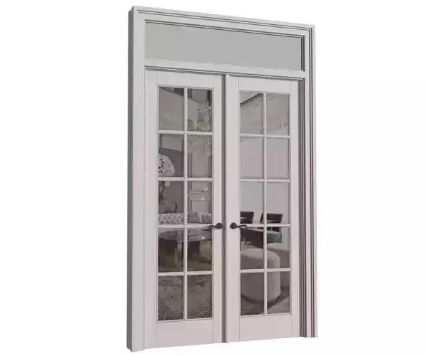 Exterior Modern Classic French Patio Doors 3D model
