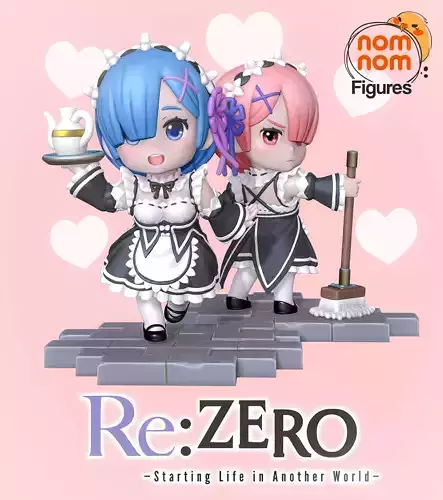 Chibi Rem and Ram - ReZero 3D print model