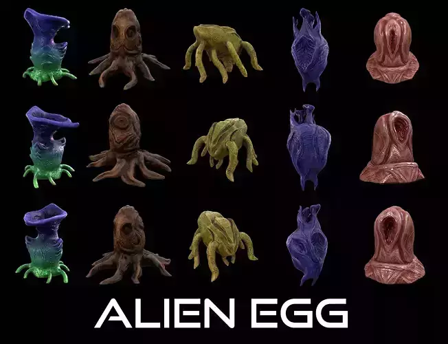 Alien Egg 3D Model Collection