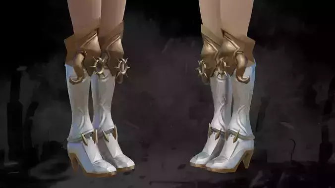 Tank leg armor female lowpoly game asset