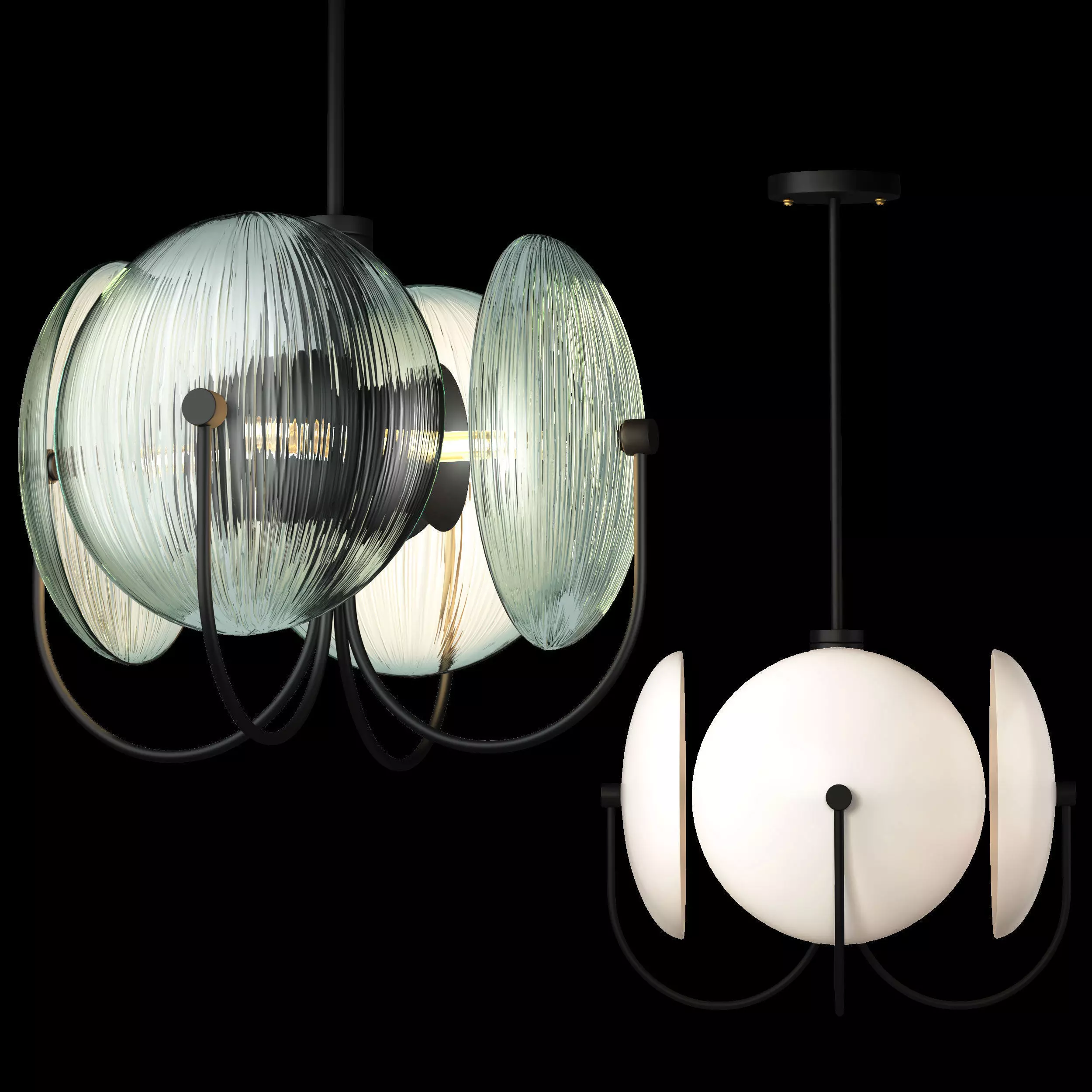 Reflex chandeliers 3D model_0