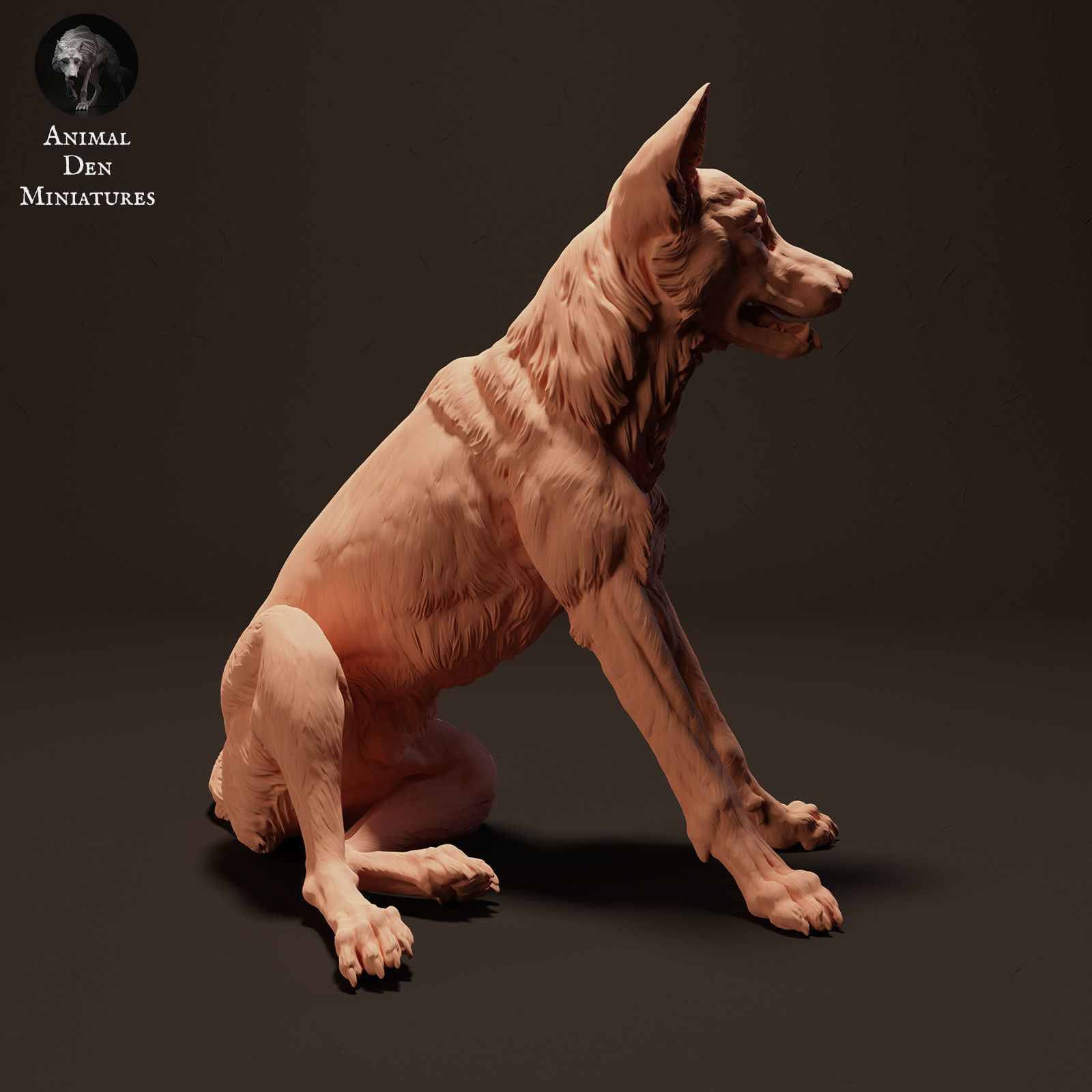Dingo Sitting 3D print model_1