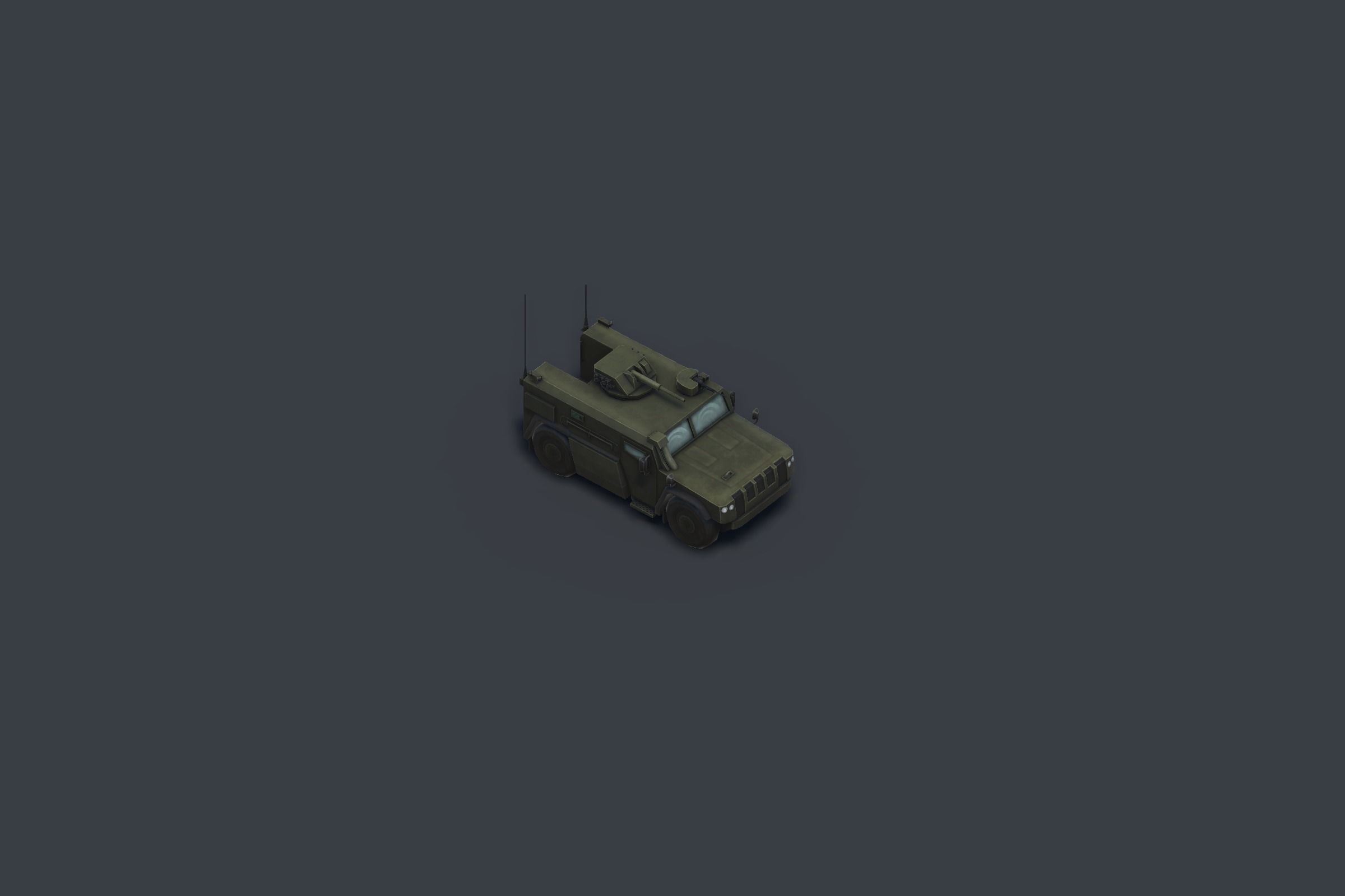 Military Car  Free low-poly 3D model_2
