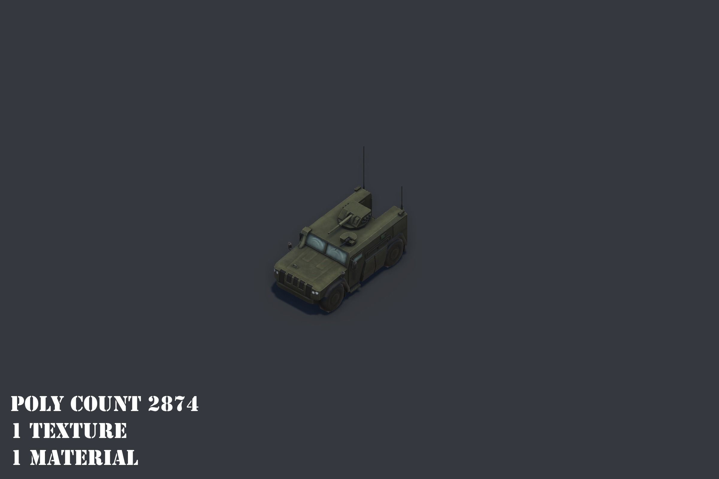 Military Car  Free low-poly 3D model_1