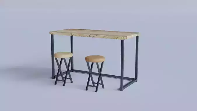 Minimalist Dining Table 3D Model 3D model