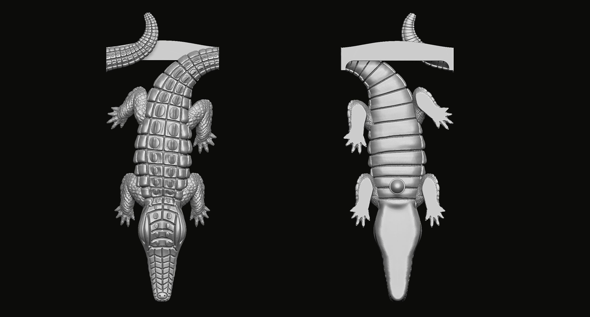 Crocodile belt 3D print model_1
