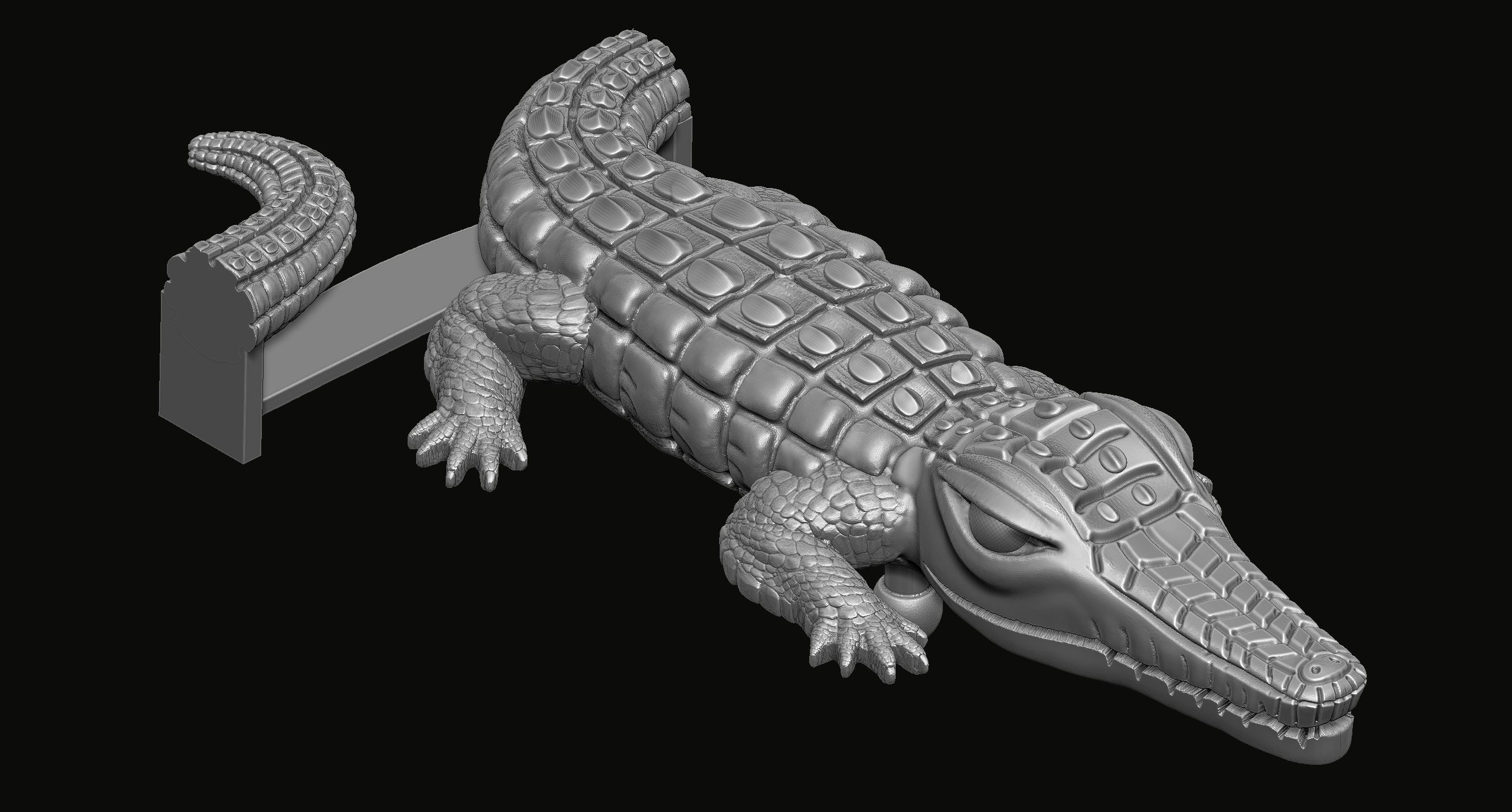 Crocodile belt 3D print model_2