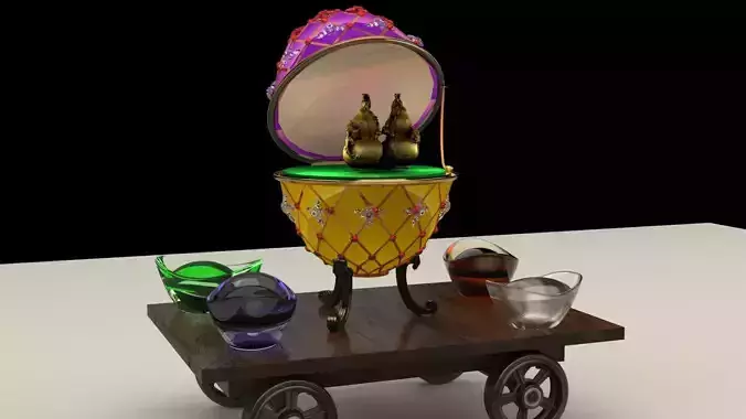  Chinese gold Ingot with Russia Faberge egg