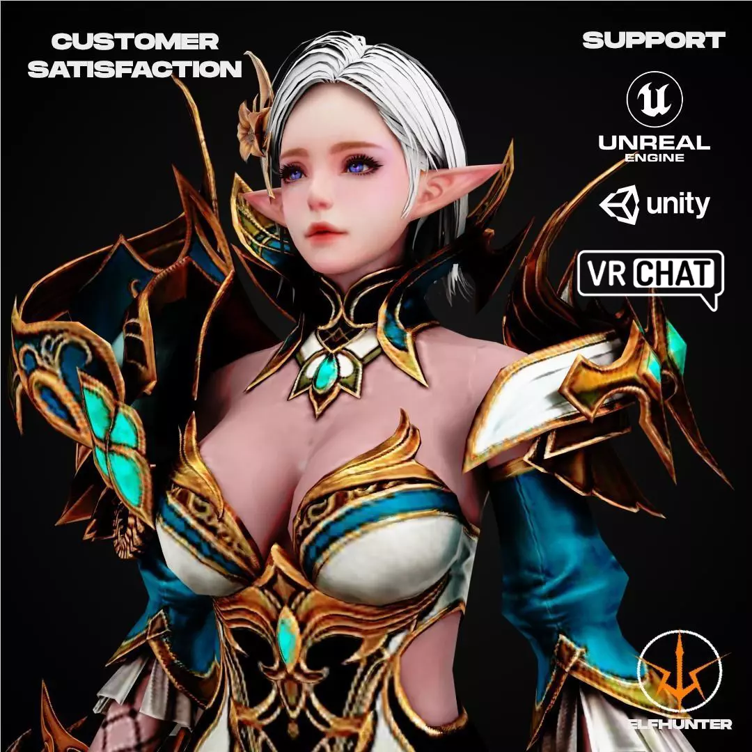 EXCLUSIVE ELF HUNTER EDITION RIGGED CHARACTER ELF MAJESTICA Low-poly 3D model_0