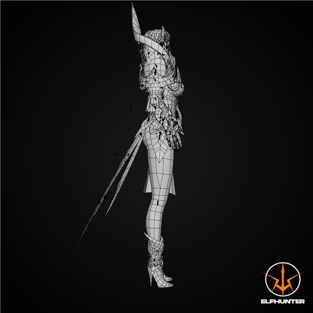 EXCLUSIVE ELF HUNTER EDITION RIGGED CHARACTER ELF MAJESTICA Low-poly 3D model_15