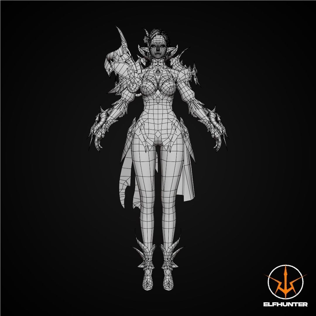 EXCLUSIVE ELF HUNTER EDITION RIGGED CHARACTER ELF MAJESTICA Low-poly 3D model_10