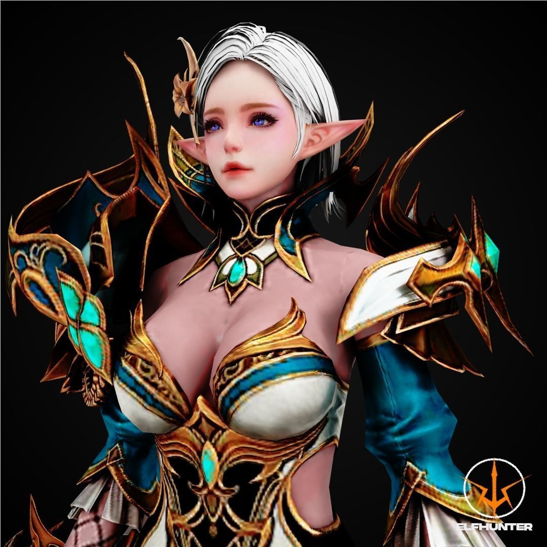 EXCLUSIVE ELF HUNTER EDITION RIGGED CHARACTER ELF MAJESTICA Low-poly 3D model_1