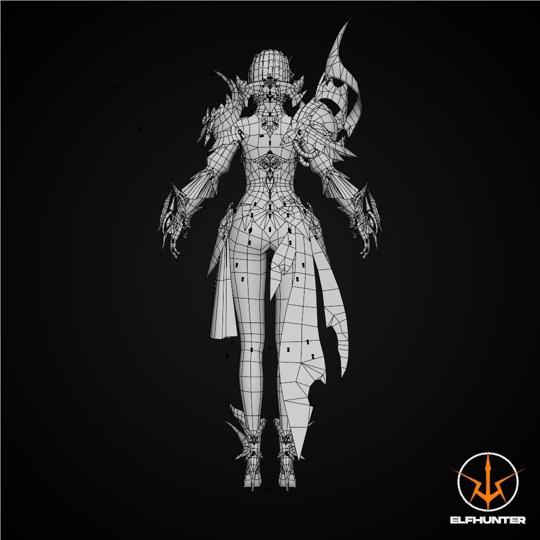 EXCLUSIVE ELF HUNTER EDITION RIGGED CHARACTER ELF MAJESTICA Low-poly 3D model_16