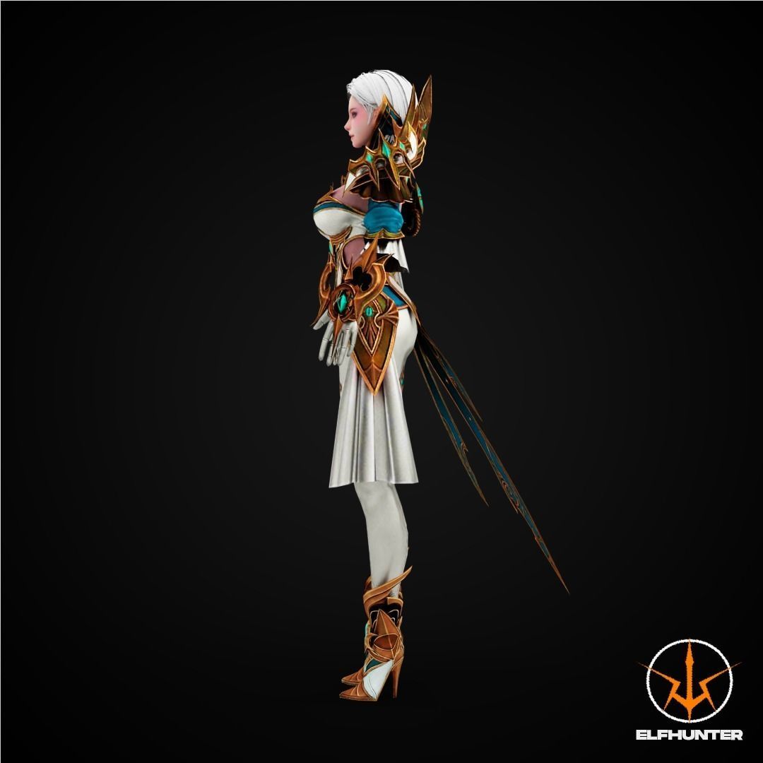 EXCLUSIVE ELF HUNTER EDITION RIGGED CHARACTER ELF MAJESTICA Low-poly 3D model_5