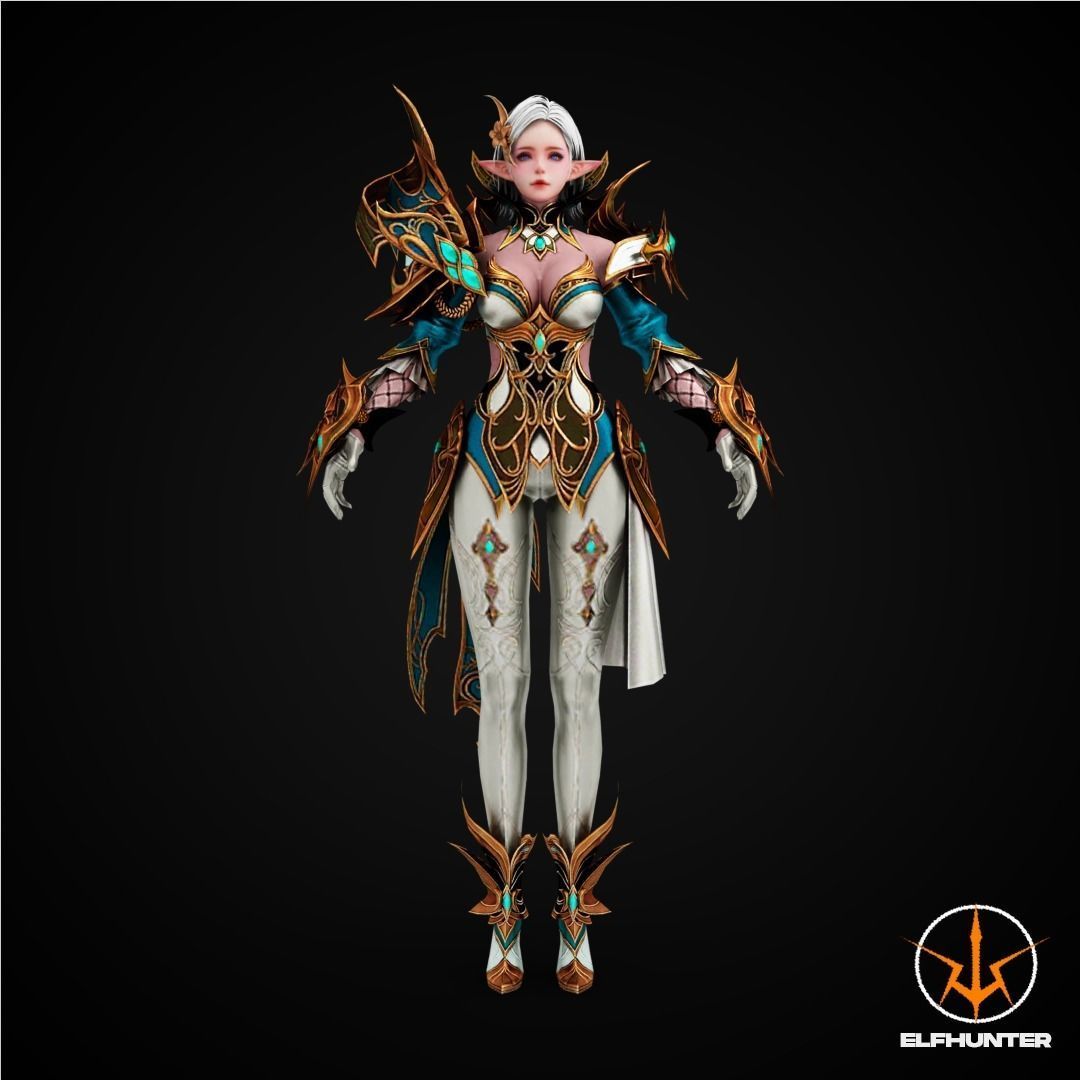 EXCLUSIVE ELF HUNTER EDITION RIGGED CHARACTER ELF MAJESTICA Low-poly 3D model_2