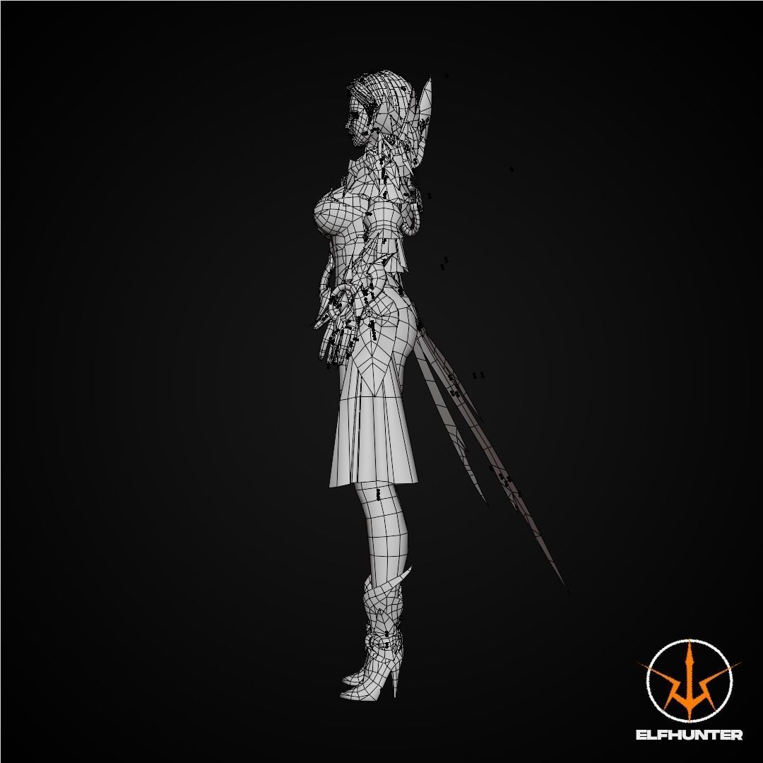 EXCLUSIVE ELF HUNTER EDITION RIGGED CHARACTER ELF MAJESTICA Low-poly 3D model_17