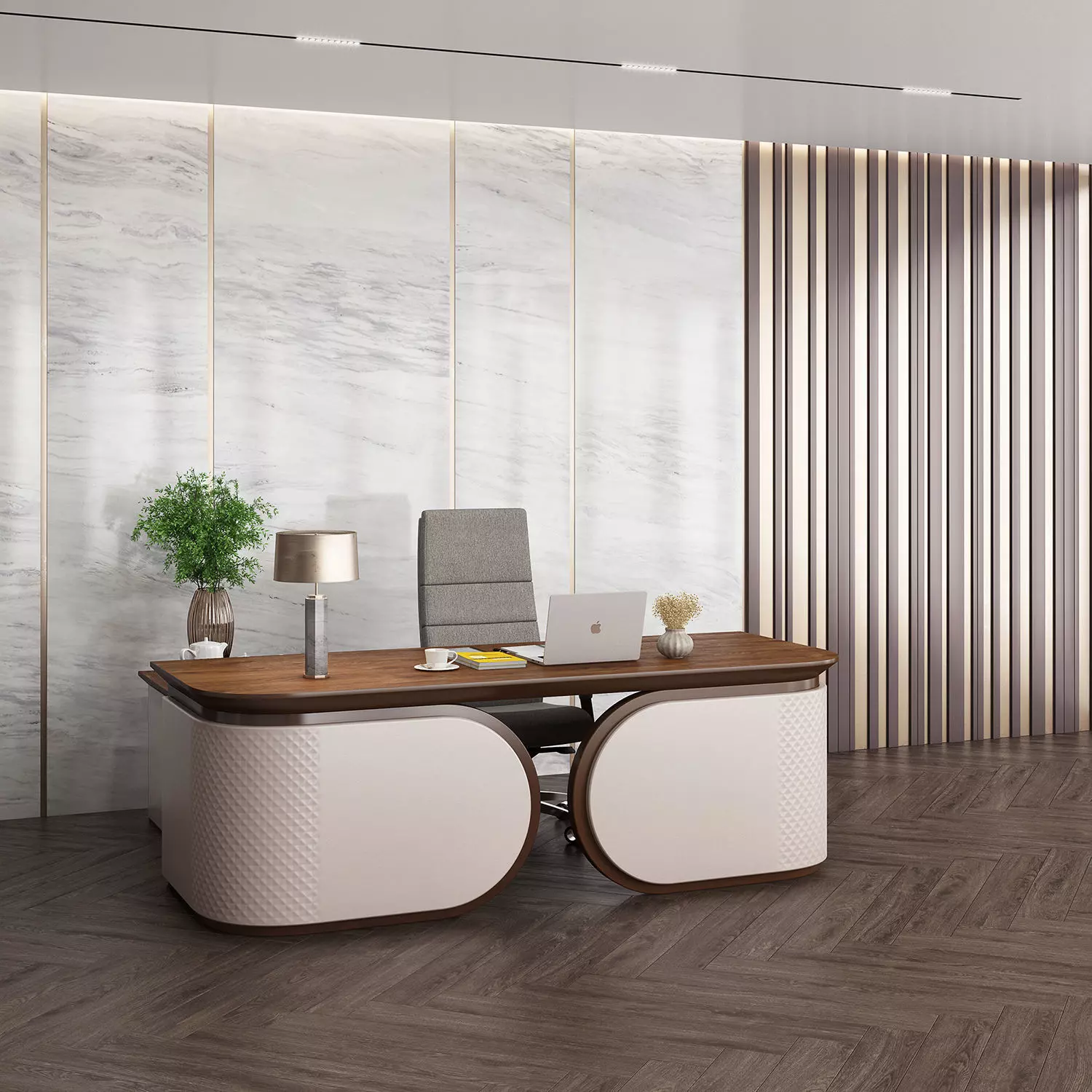 Workplace manager desk 01 - Boss desk 3D model_0