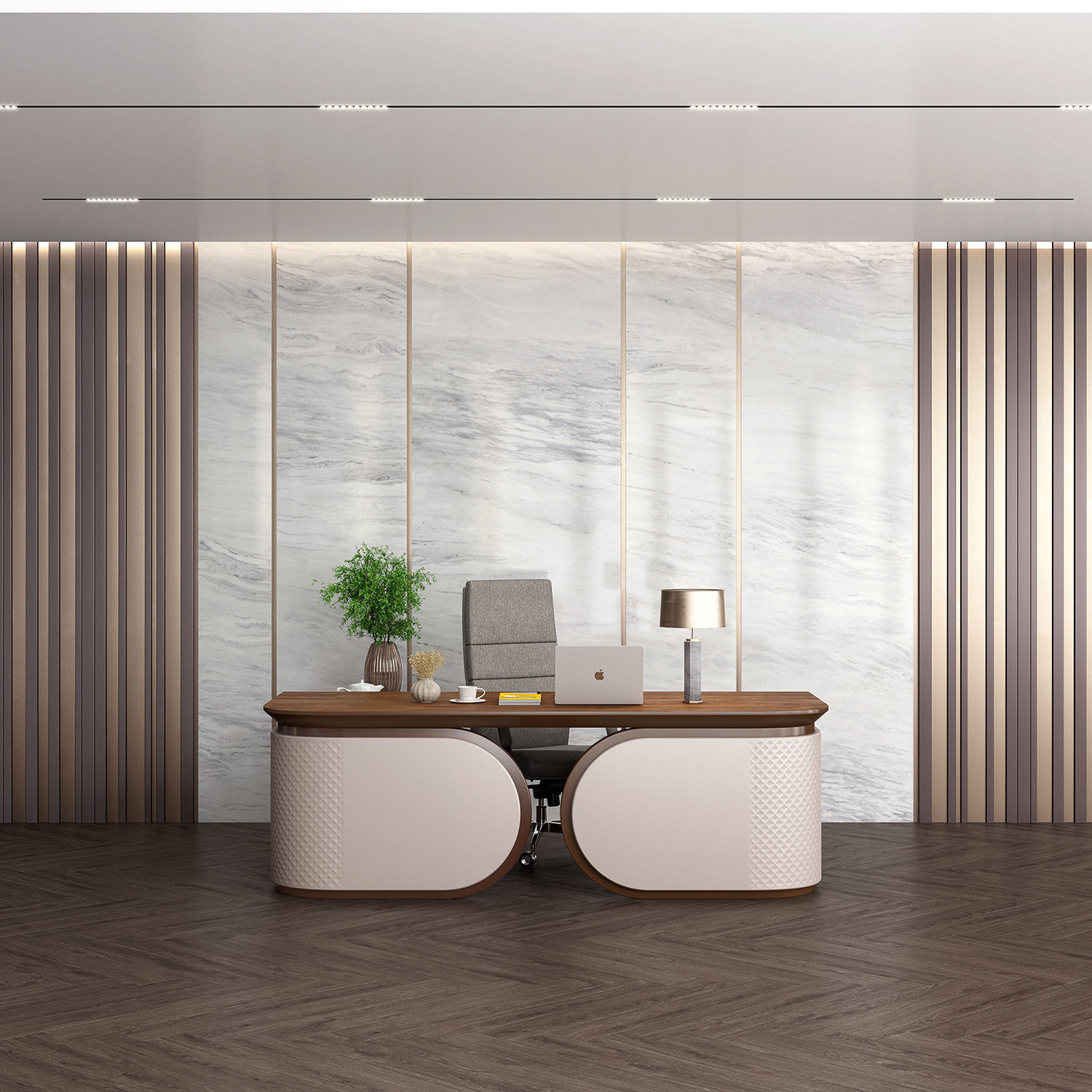 Workplace manager desk 01 - Boss desk 3D model_4