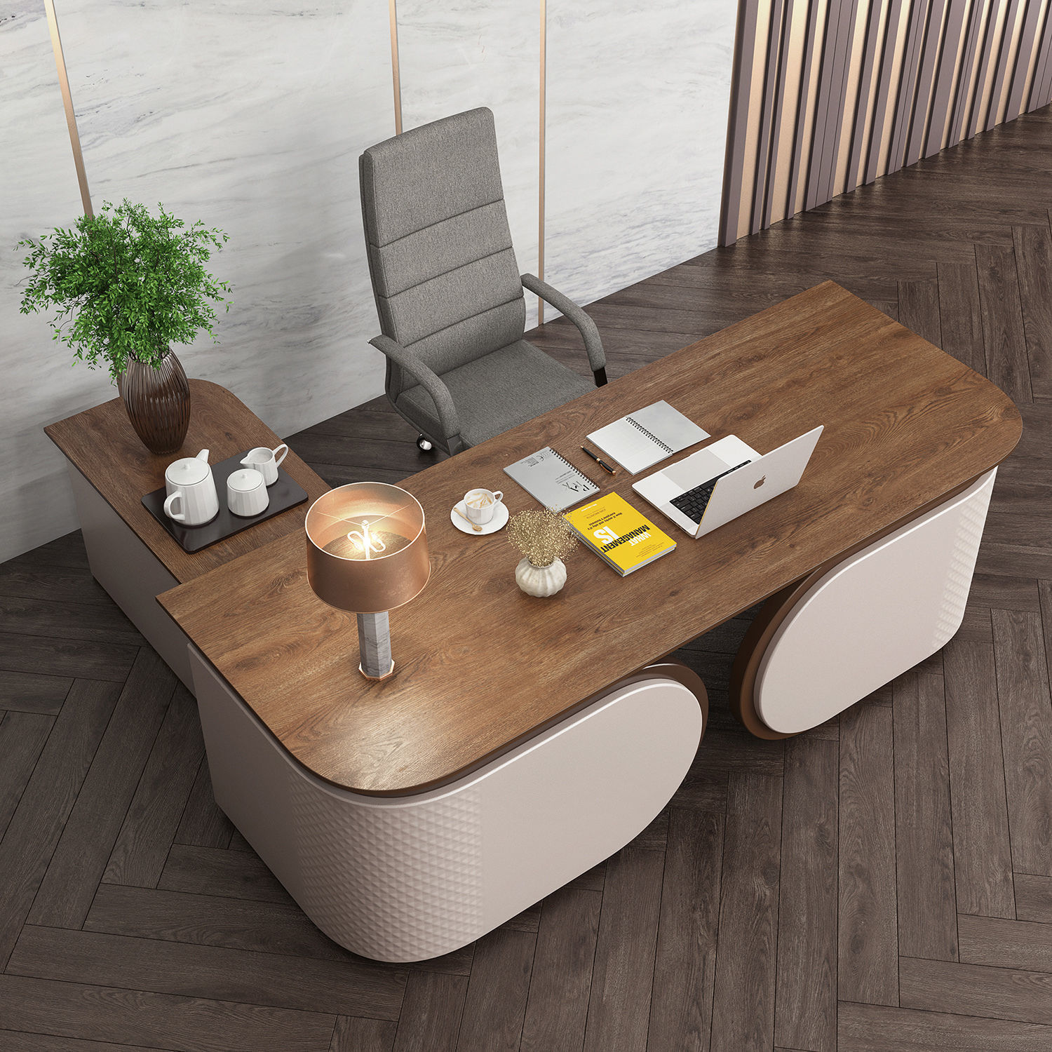 Workplace manager desk 01 - Boss desk 3D model_1