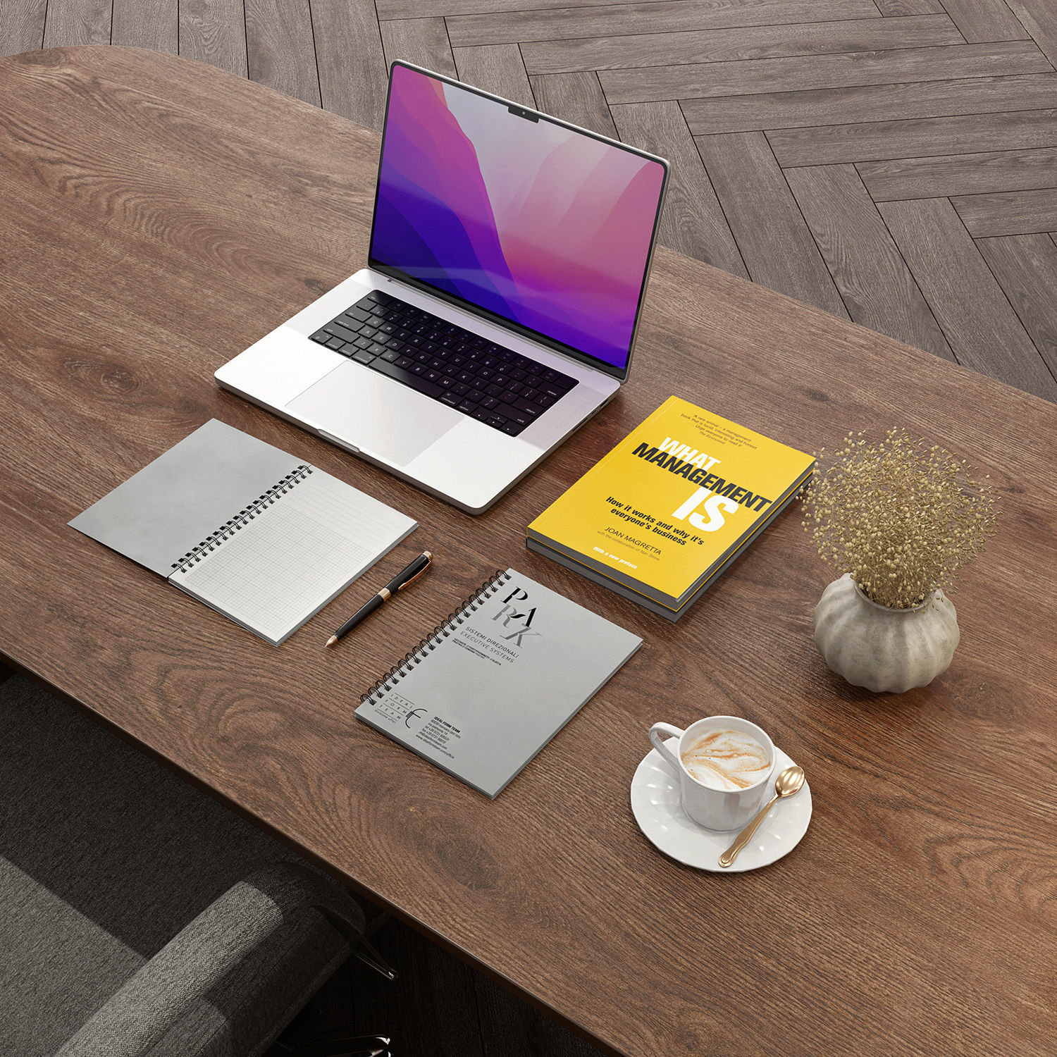 Workplace manager desk 01 - Boss desk 3D model_3