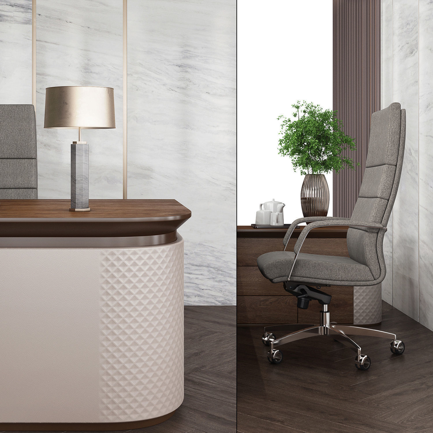 Workplace manager desk 01 - Boss desk 3D model_5