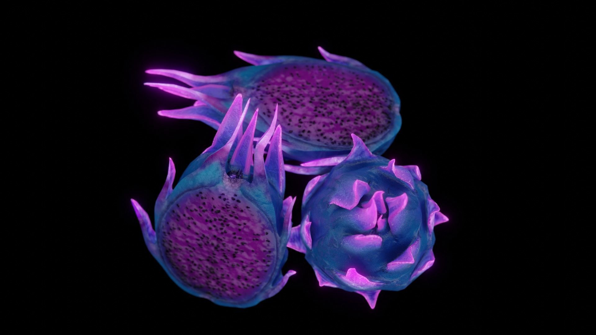 Alien Magic Fruit Low-poly 3D model_9