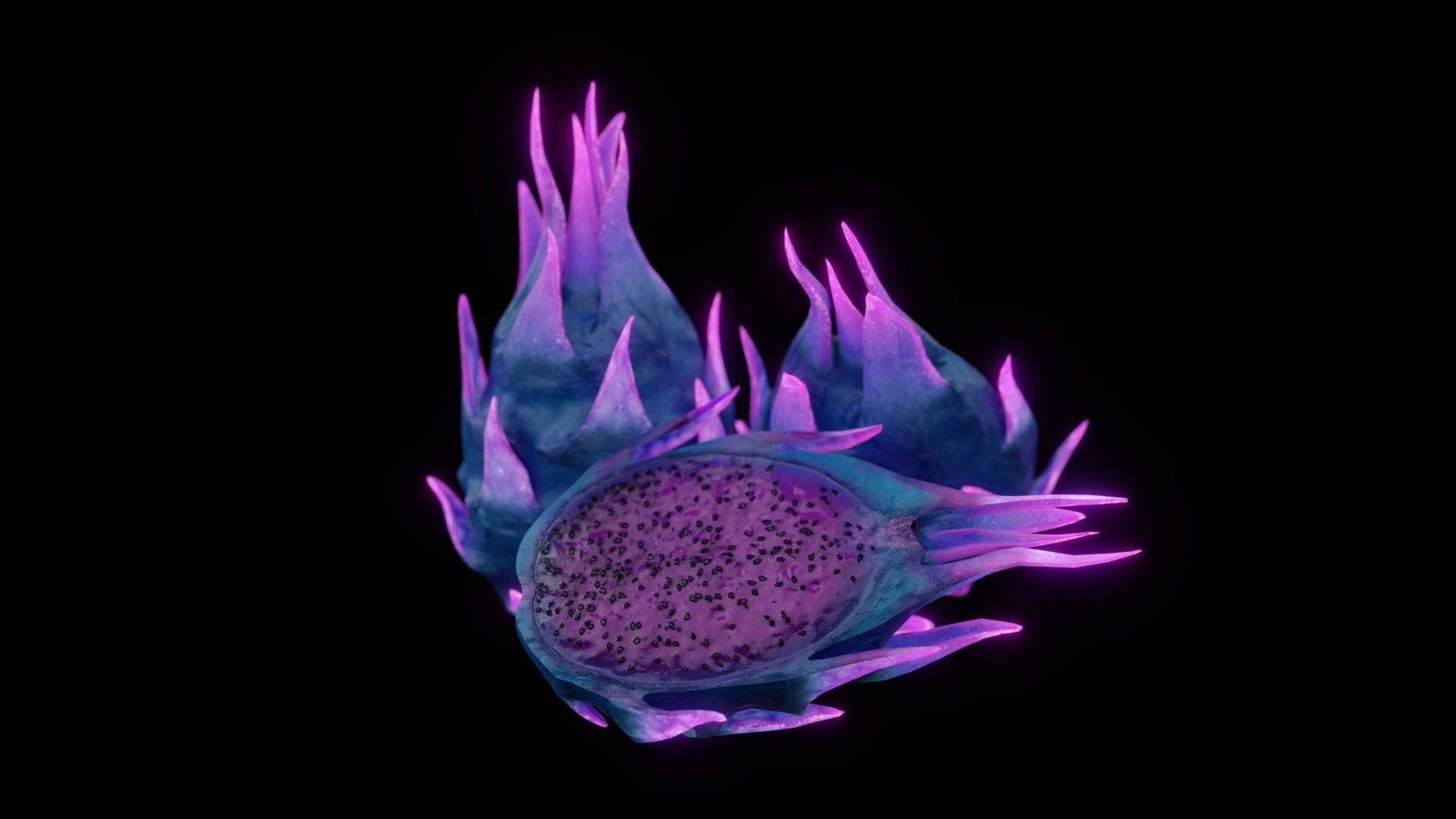 Alien Magic Fruit Low-poly 3D model_7