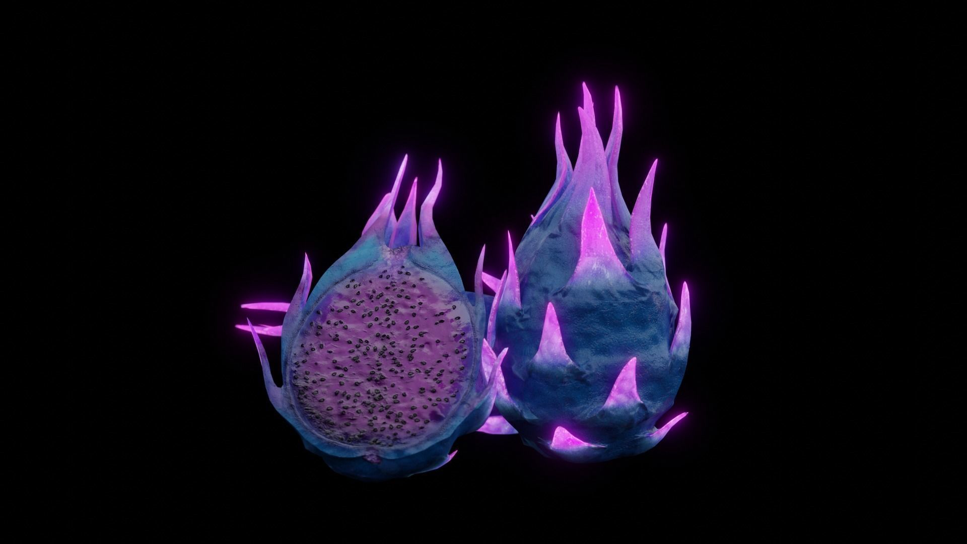 Alien Magic Fruit Low-poly 3D model_4