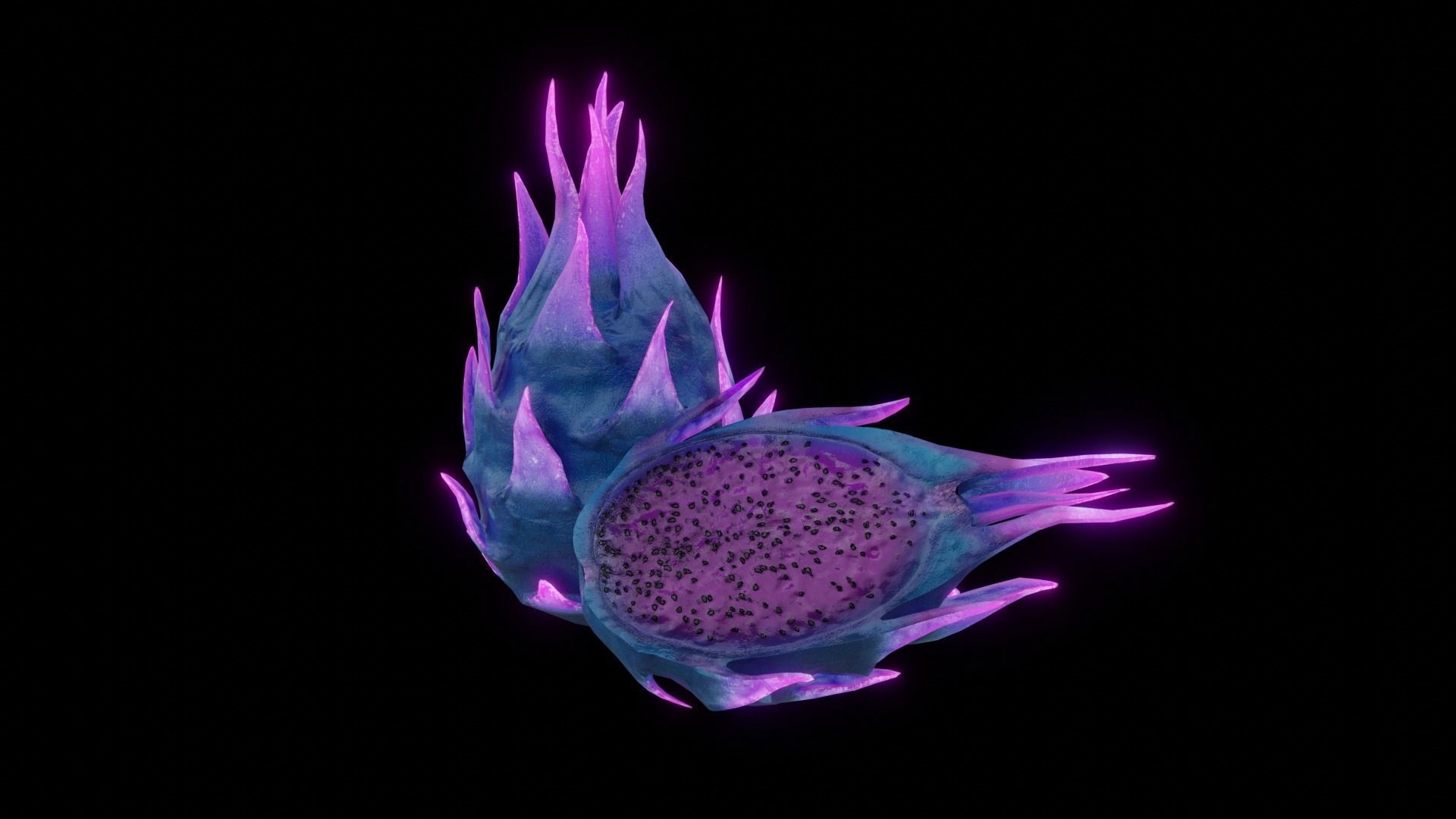 Alien Magic Fruit Low-poly 3D model_6