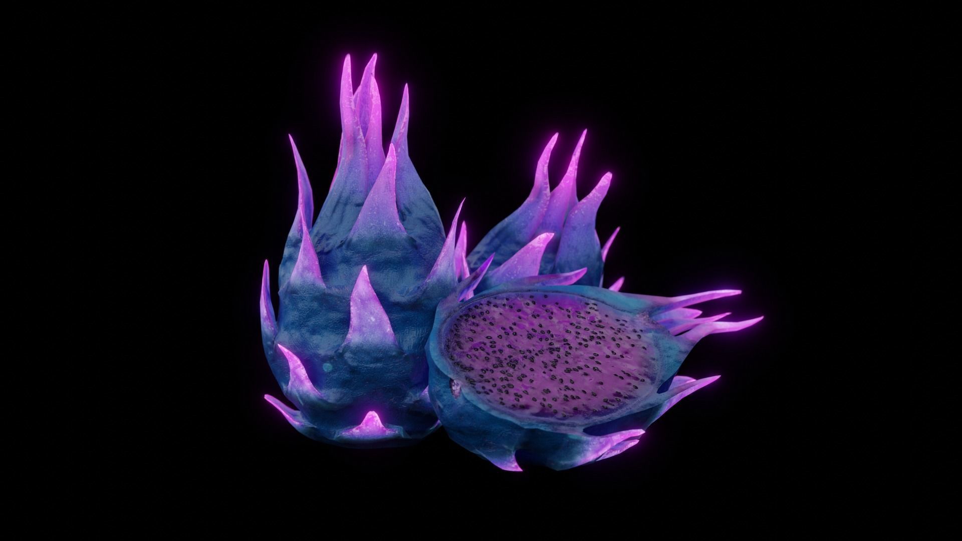 Alien Magic Fruit Low-poly 3D model_13