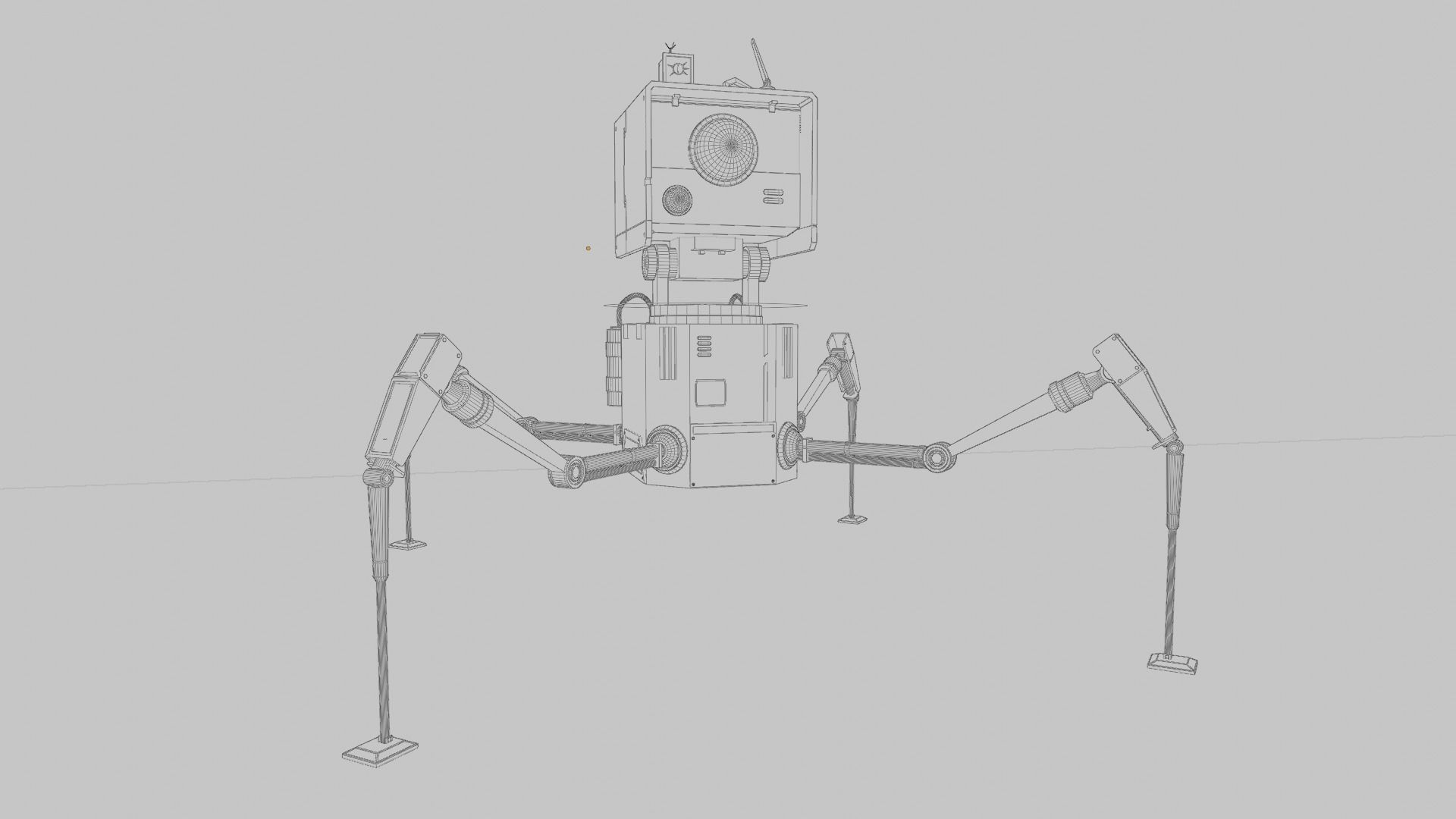 Sci fi Mech Companion Robot 3D model_3