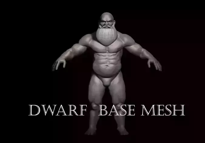 DWARF-BASE MESH Low-poly 3D model