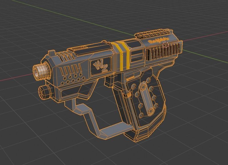 Futuristic Pocket Pistol Low-poly 3D model_17