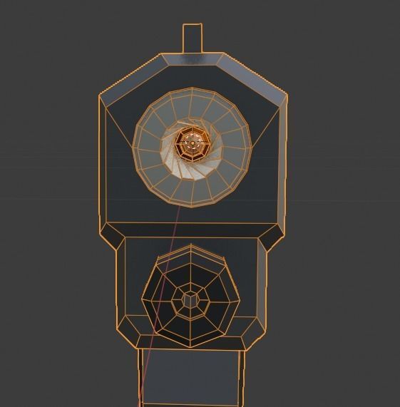 Futuristic Pocket Pistol Low-poly 3D model_16