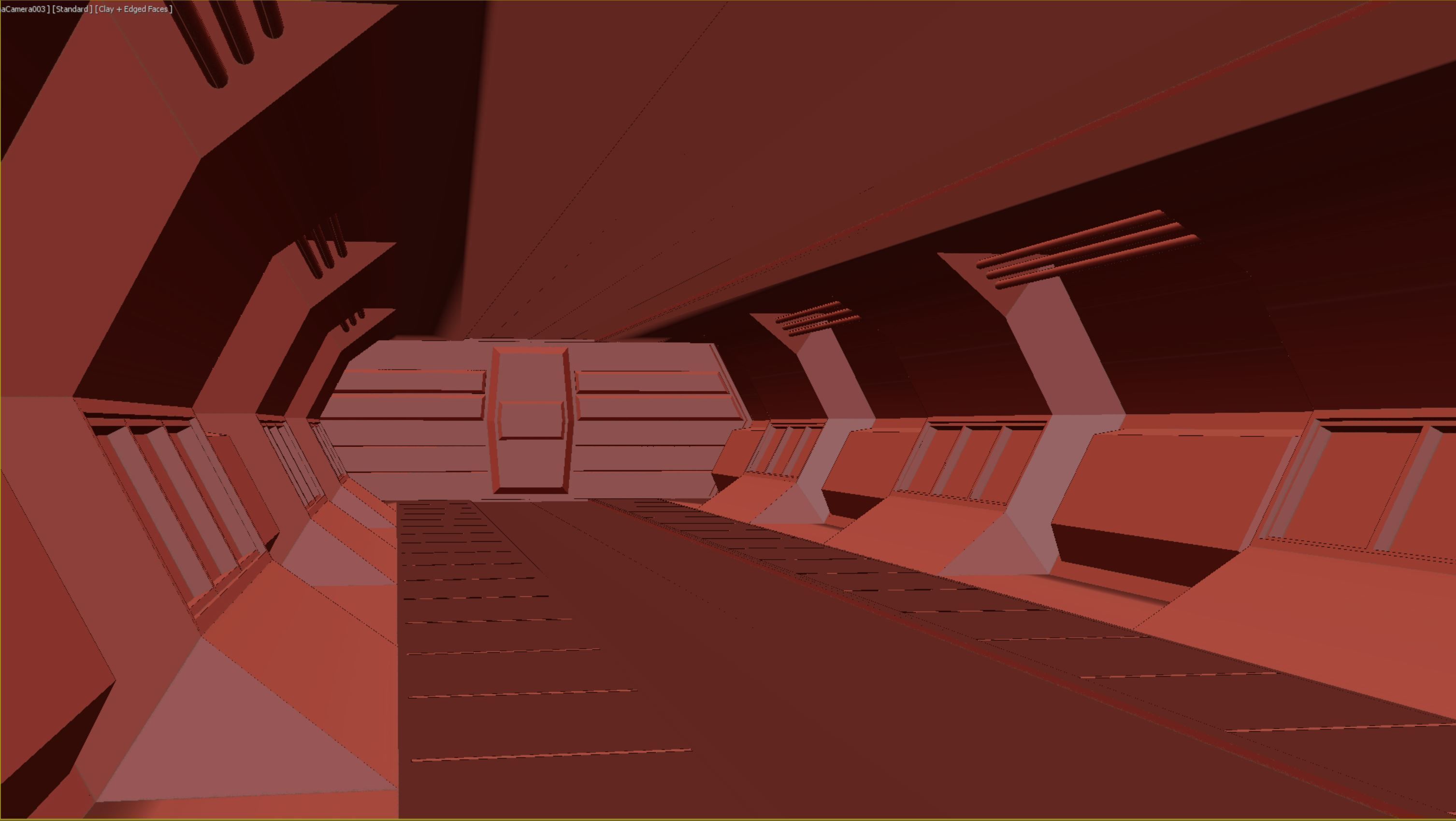 lowpoly sci fi corridor 05 Low-poly 3D model_5