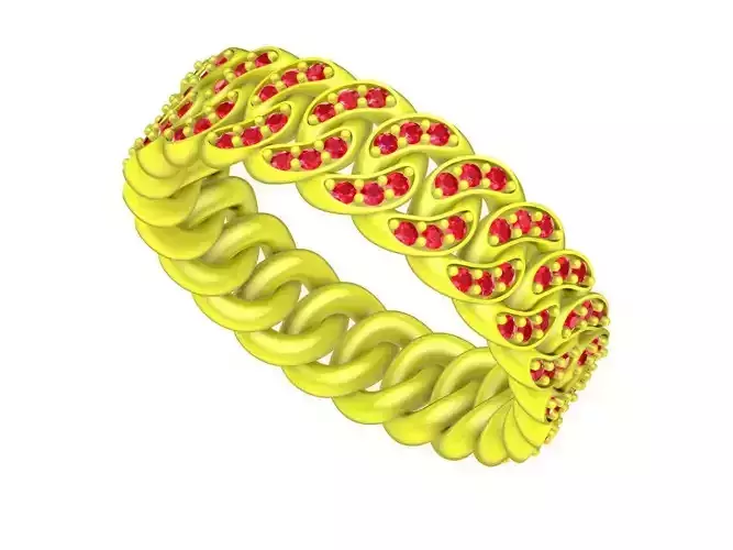 luxury diamond cuban women ring 4857