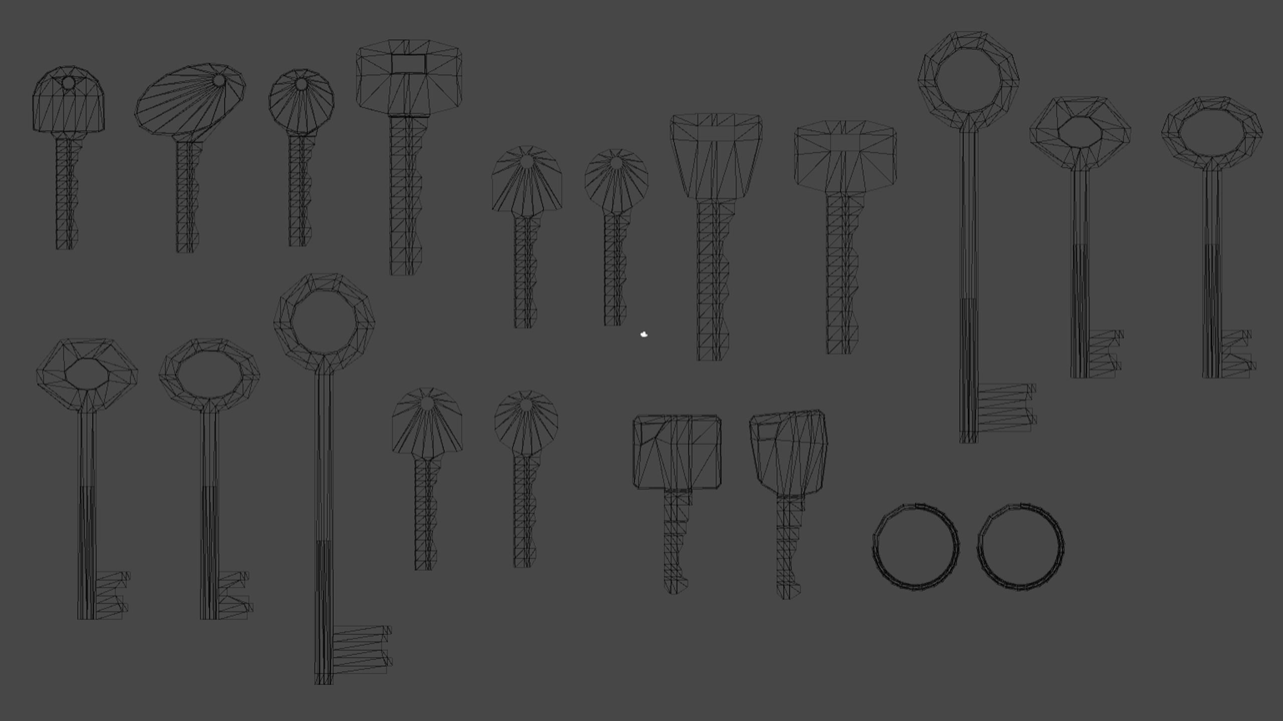 Lowpoly Keys Pack Low-poly 3D model_5