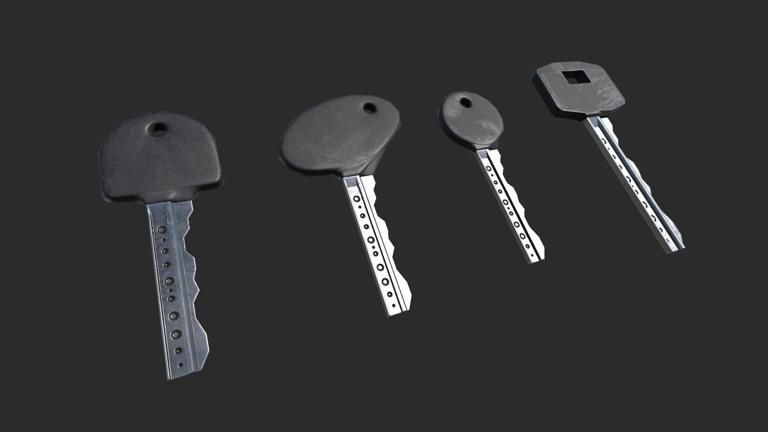 Lowpoly Keys Pack Low-poly 3D model_1