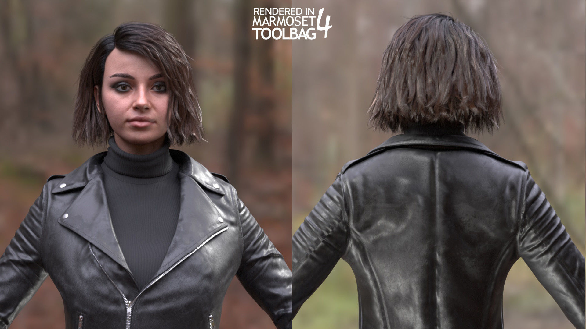 Woman in Casual Outfit - Modular - Rigged Low-poly 3D model_10